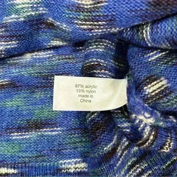 Lane Bryant Women Multicolored Cobalt Blue Button Up Sweater Cardigan Size 22/24 - Picture 7 of 10